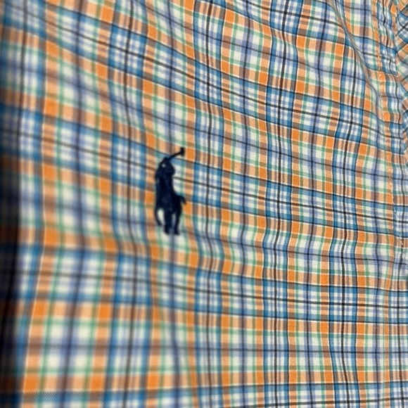 Ralph Lauren Casual Button Down Shirt in Blue and Orange - Picture 3 of 4